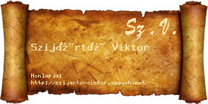 Szijártó Viktor névjegykártya